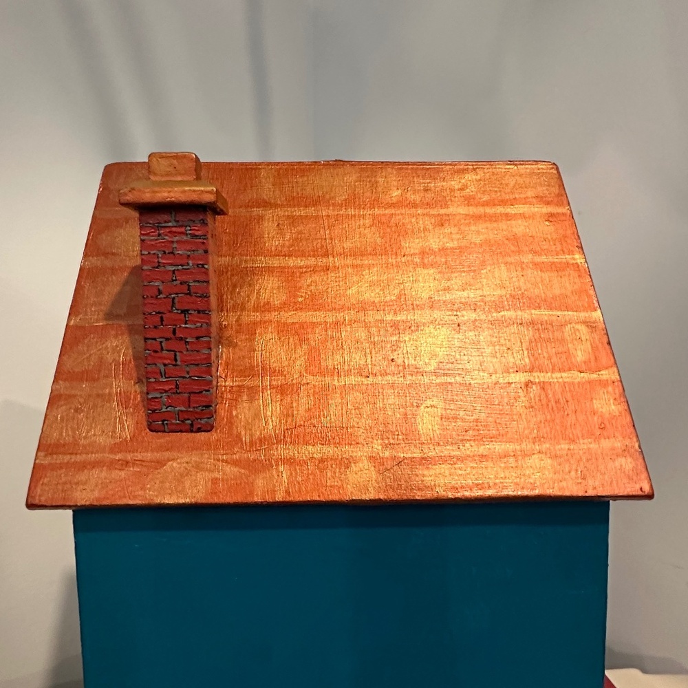 Multicolor Decorative Birdhouse – Bronze Roof, Lighting Accent, 14" Tall - Picture 7 of 11